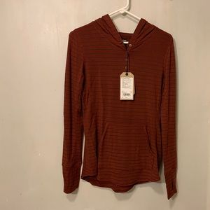 Prana Sol Protect Hoodie XS Rhubarb Stripe NWT